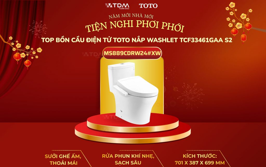 Bồn Cầu Điện Tử TOTO MS889CDRW24#XW Washlet S2