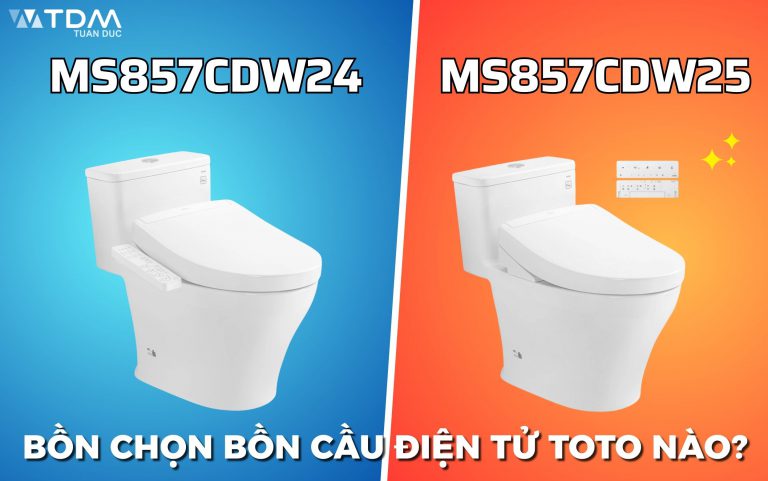 Nên chọn bồn cầu nắp rửa điện tử TOTO MS857CDW24 hay MS857CDW25?