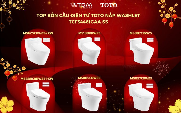 Top bồn cầu điện tử TOTO Washlet TCF34461GAA S5 mới nhất 2025