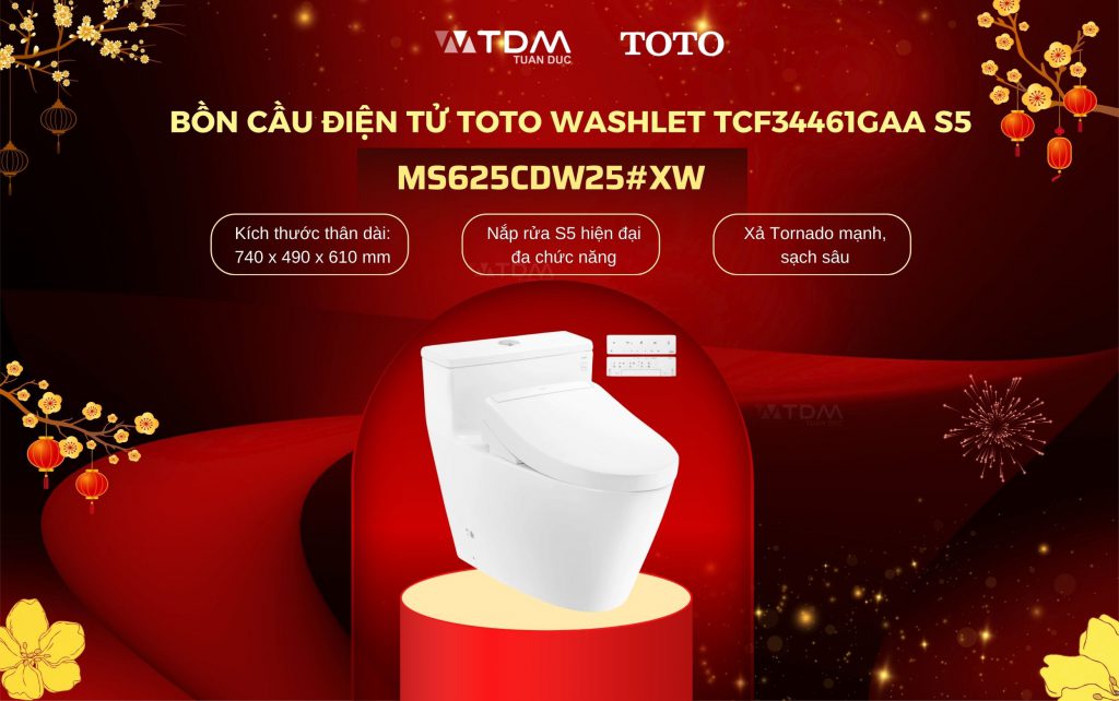 Bồn Cầu Điện Tử TOTO MS625CDW25#XW Washlet TCF34461GAA S5
