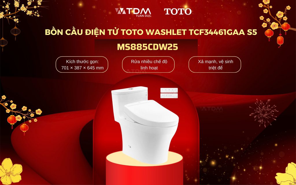 Bồn Cầu Điện Tử TOTO MS885CDW25 Washlet TCF34461GAA S5