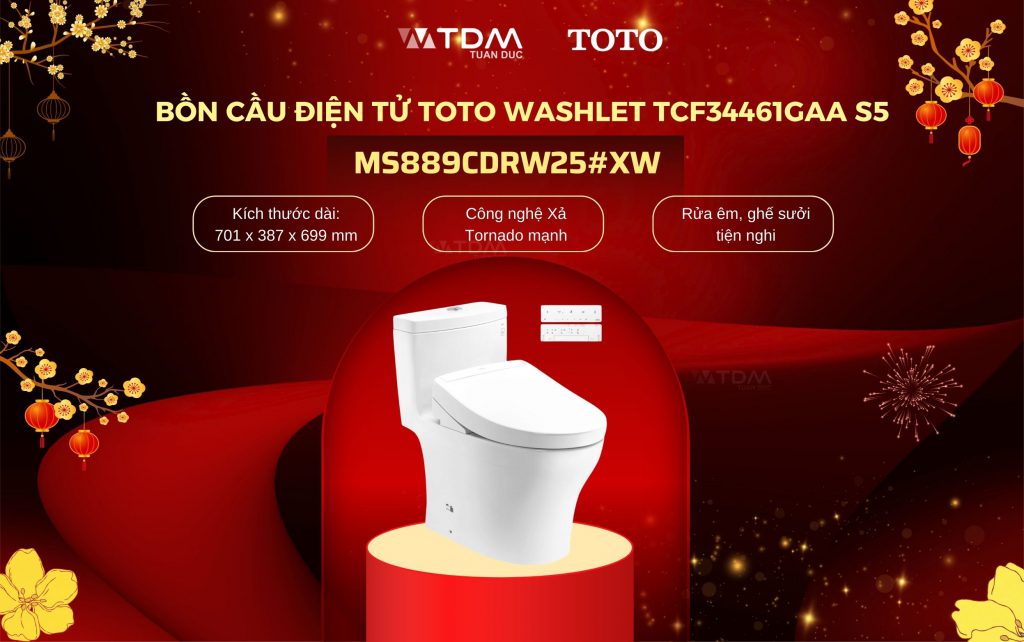 Bồn Cầu Điện Tử TOTO MS889CDRW25#XW Washlet TCF34461GAA S5