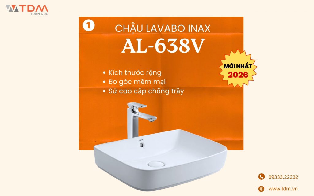Chậu Lavabo INAX AL-638V mới nhất 2026