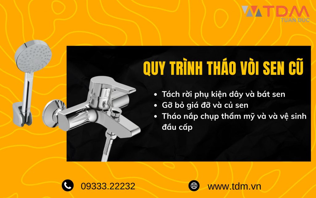 Quy trình tháo dỡ vòi sen cũ