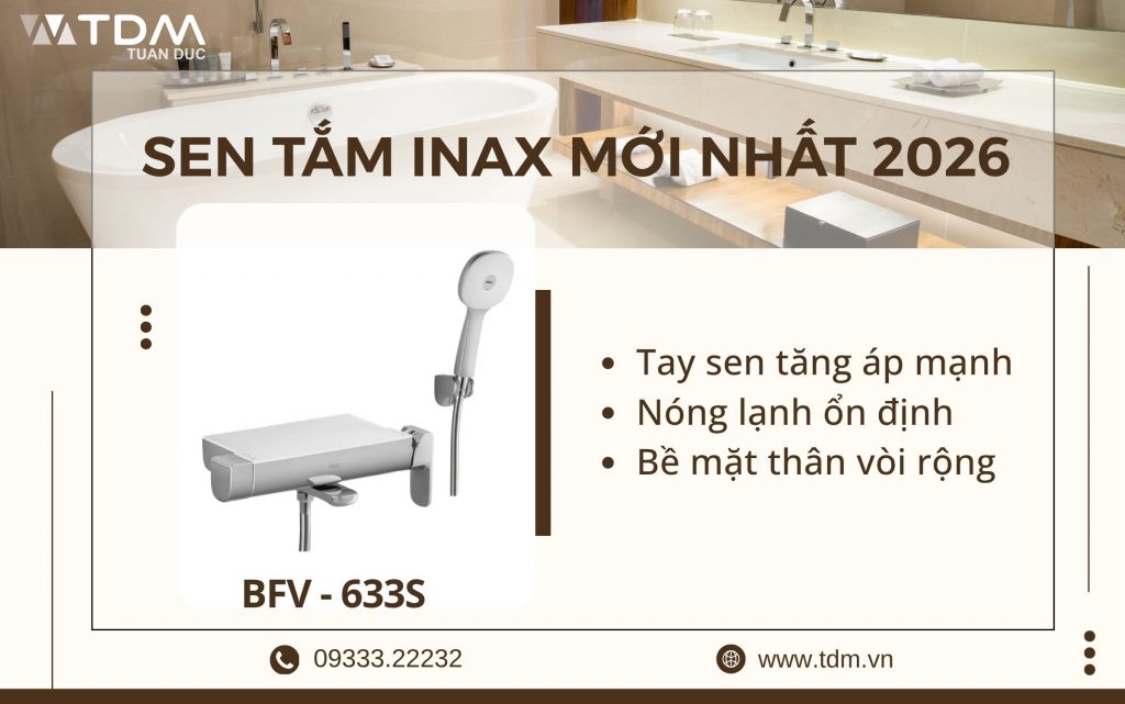 Vòi sen tắm INAX BFV-633S mới nhất 2026 