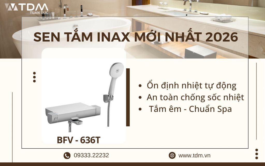 Vòi sen tắm INAX BFV-636T mới nhất 2026 