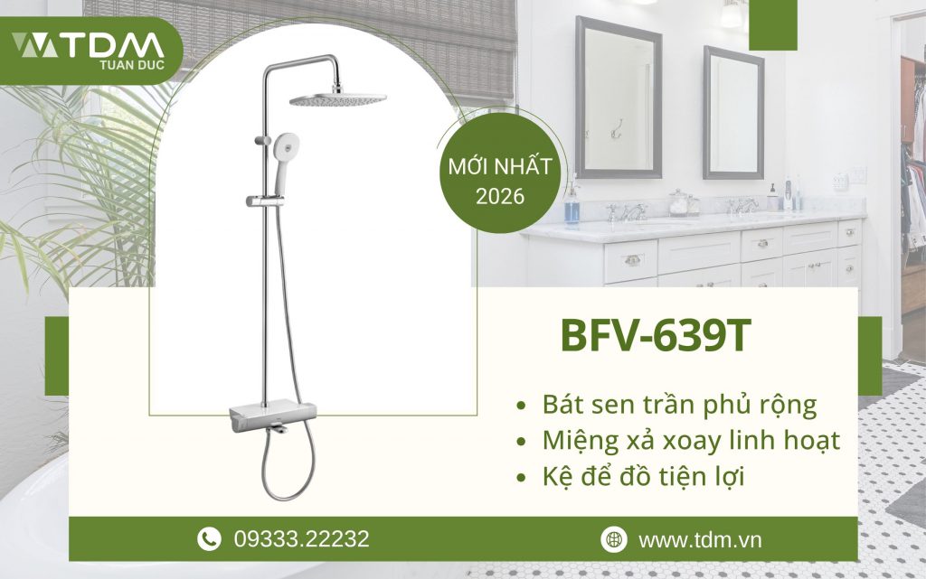 Vòi sen tắm nhiệt độ Inax BFV-639T mới nhất 2026