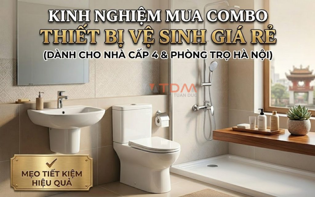 Kinh nghiệm mua Combo thiết bị vệ sinh giá rẻ dành cho nhà cấp 4 & phòng trọ Hà Nội - TDM Tuấn Đức 210 Võ Chí Công