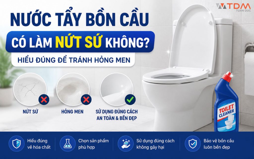 Nước tẩy bồn cầu có làm nứt sứ không? Giải đáp từ chuyên gia TDM!