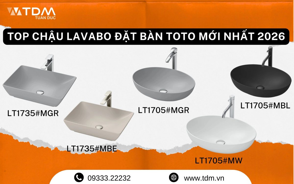 Top 5 Chậu Lavabo TOTO Mới Nhất 2026: Đỉnh Cao Men Mờ Matte Cao Cấp
