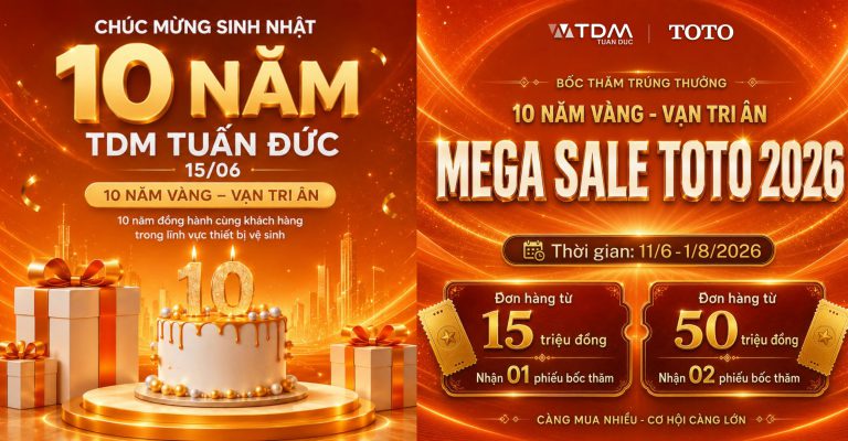 Mega Sale TOTO 2026 - Kỷ niệm 10 năm hành trình TDM Tuấn Đức