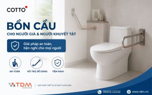 Bồn cầu cho người già hay người khuyết tật khó khăn trong vận động di chuyển Cotto