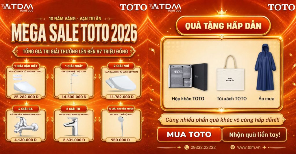 Cơ cấu giải thưởng hấp dẫn trong chương trình Mega Sale TOTO 2026 tại TDM Tuấn Đức