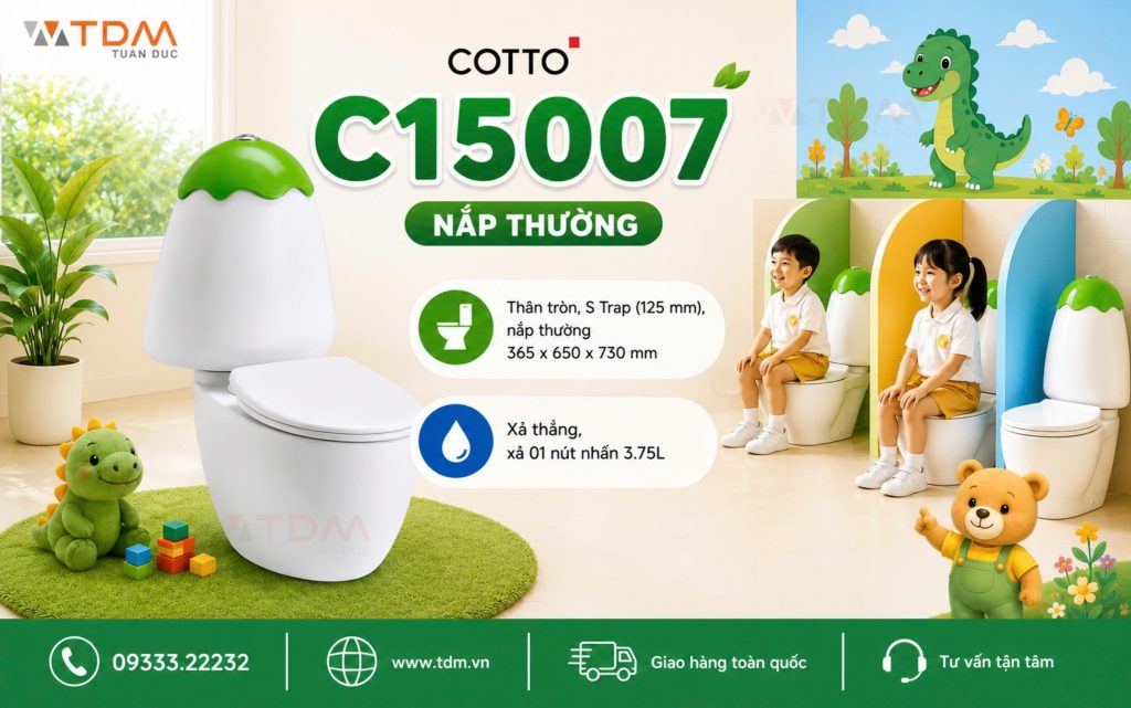 Bồn cầu mini trẻ em 2 khối COTTO C15007 Googai nắp thường