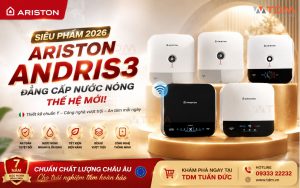Siêu phẩm 2026: Đẳng cấp nước nóng thế hệ mới Ariston Andris3 tại TDM Tuấn Đức