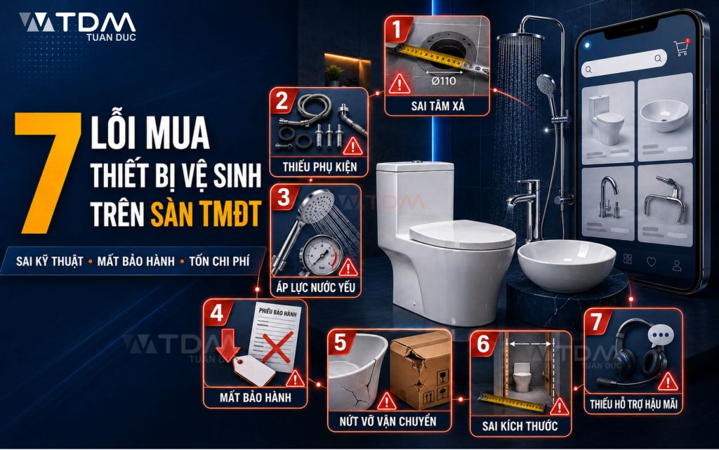 7 lỗi mua thiết bị vệ sinh trên sàn thương mại điện tử