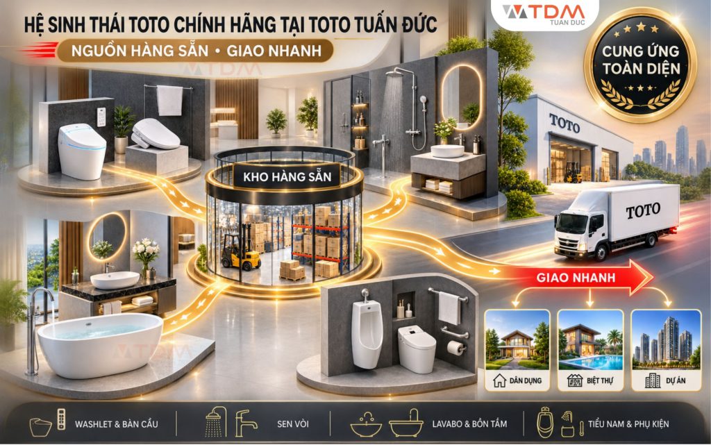 Hệ sinh thái TOTO đa dạng nguồn hàng và sẵn có tại kho của TOTO Tuấn Đức