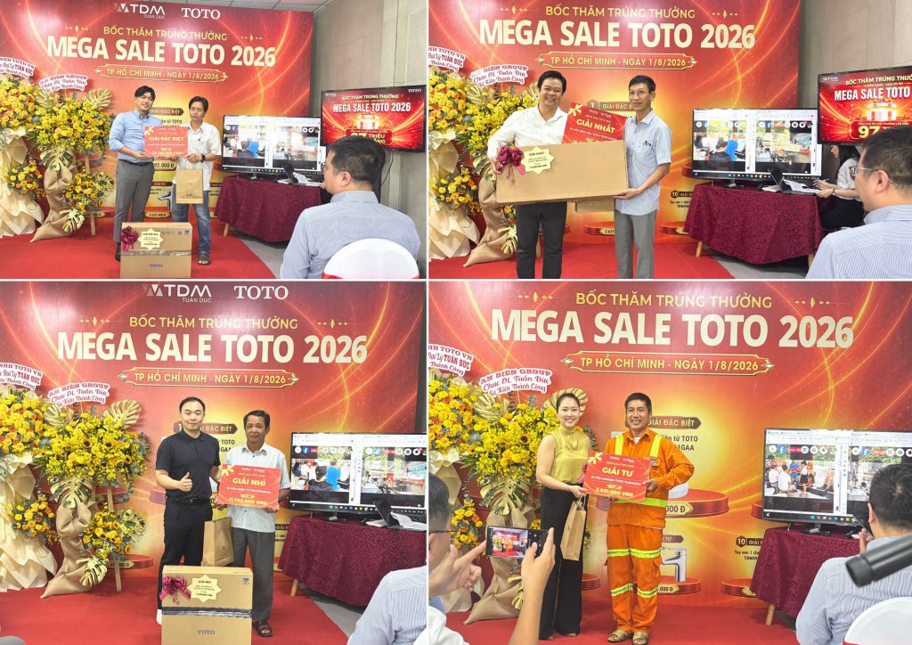 Sự kiện Mega Sale TOTO 2026 - 10 năm vàng, vạn tri ân tại TOTO Tuấn Đức đã diễn ra thành công tốt đẹp