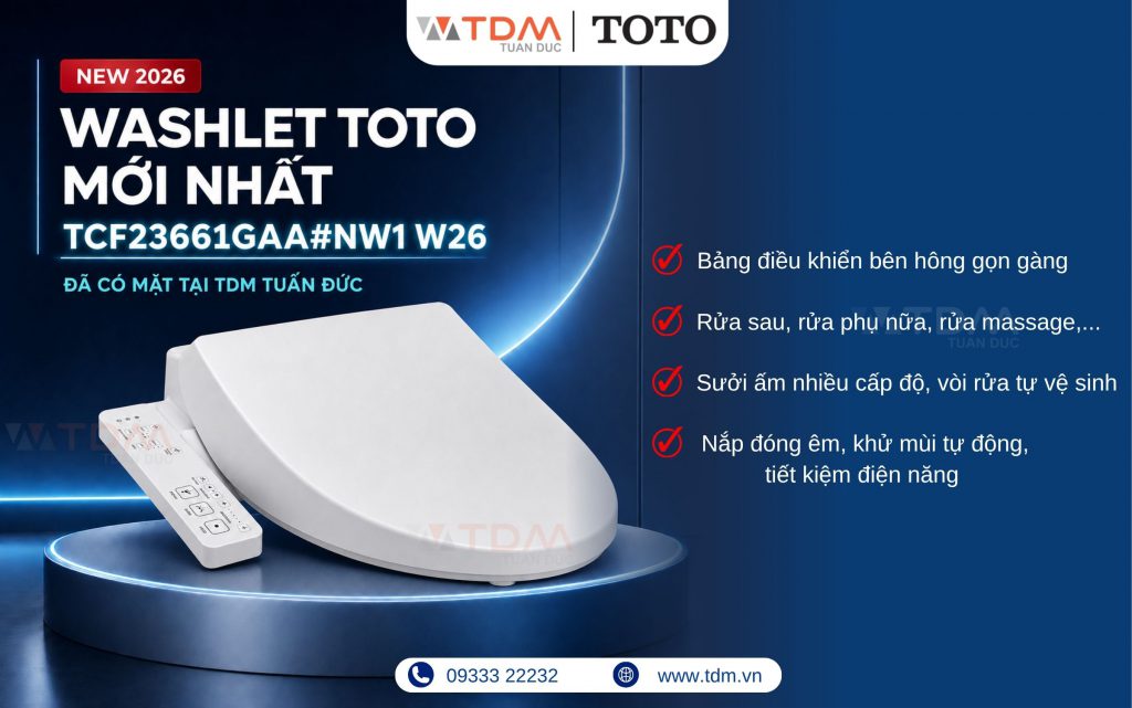 Nắp rửa điện tử TOTO TCF23661GAA mới nhất 2026 đã có mặt tại TOTO Tuấn Đức