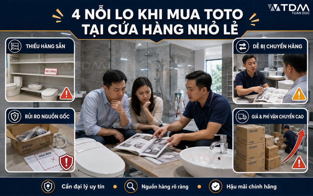 Các nỗi lo khi mua thiết bị vệ sinh TOTO tại các cửa hàng nhỏ lẻ