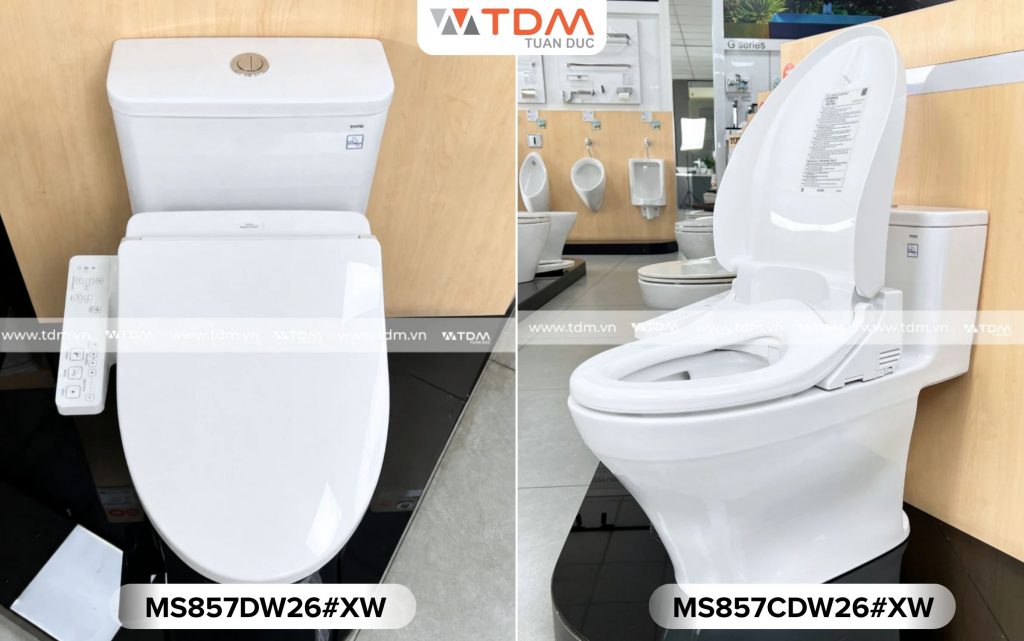 Bồn cầu bệt 1 khối TOTO MS857DW26 và MS857CDW26 giấu dây tại TDM Tuấn Đức