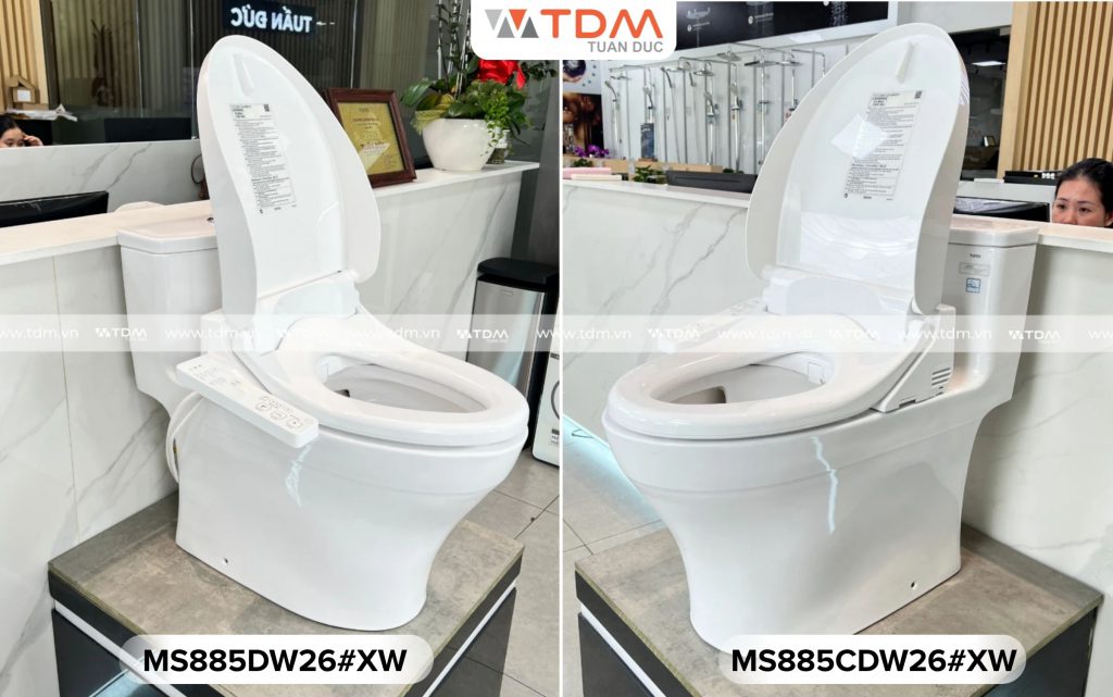 Bồn cầu bệt 1 khối TOTO MS885DW26 và MS885CDW26 giấu dây tại TDM Tuấn Đức
