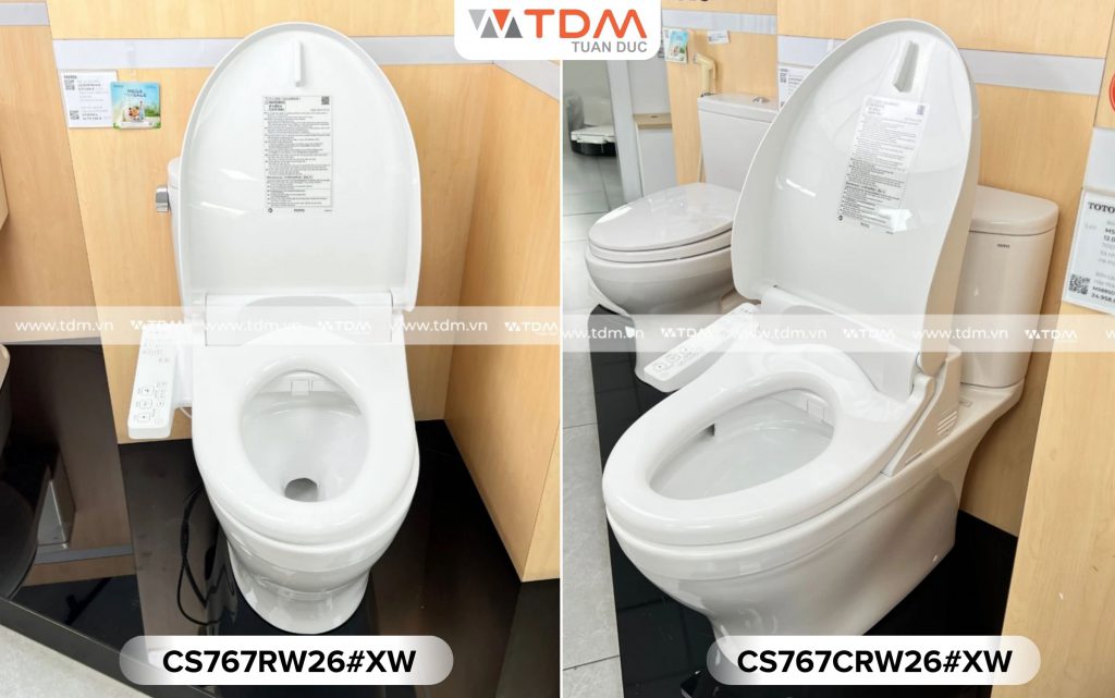 Bồn cầu bệt 2 khối TOTO CS767RW26 và CS767CRW26 giấu dây tại TDM Tuấn Đức