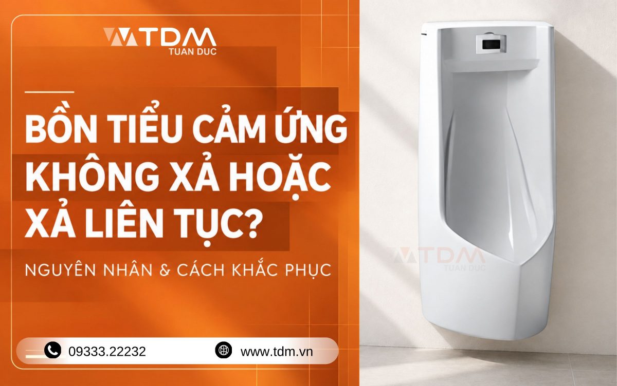 Cách Khắc Phục Bồn Tiểu Nam Cảm Ứng Không Xả Nước Hoặc Xả Liên Tục Không Ngắt
