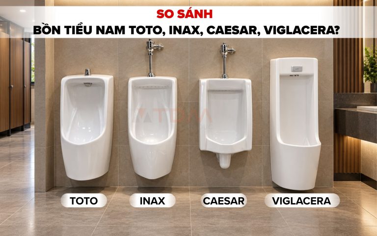 So sánh bồn tiểu nam TOTO - INAX - CAESAR - VIGLACERA: Hãng bồn tiểu nào tốt nhất?