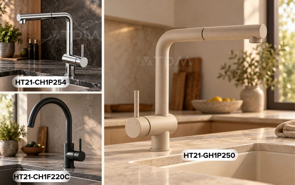 Vòi rửa chén Hafele có thiết kế châu Âu sang trọng tại TDM Tuấn Đức