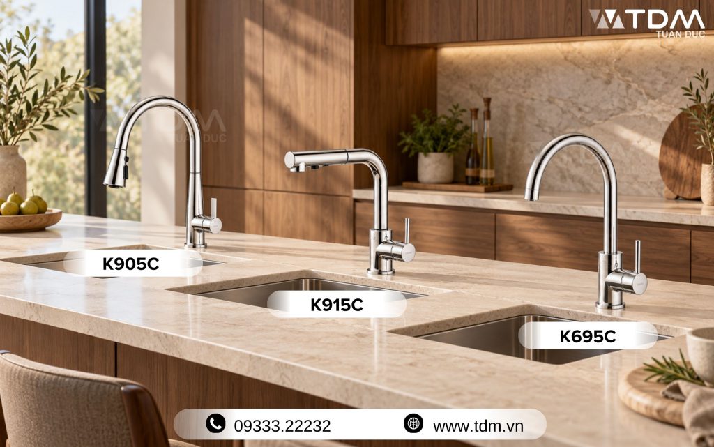 Top vòi rửa chén Caesar giá bình dân hoạt động ổn định tại TDM Tuấn Đức