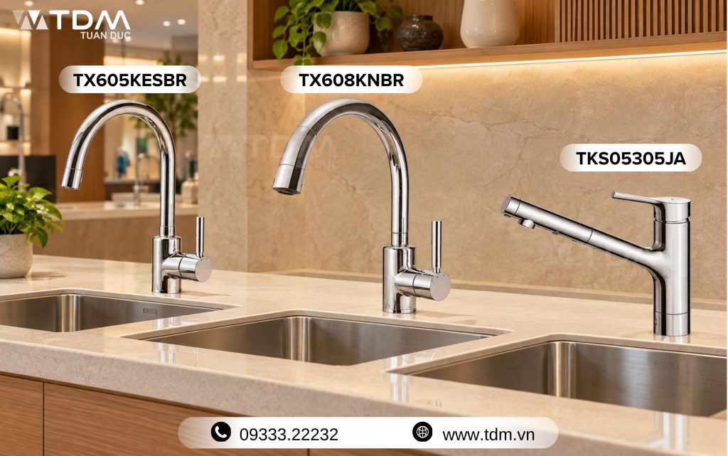 Vòi rửa chén TOTO Nhật Bản đỉnh cao bền bỉ và xả êm vượt trội 2026