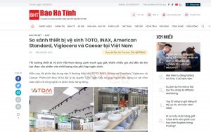 Báo Hà Tĩnh đưa tin chuyên gia TDM Tuấn Đức so sánh 5 thương hiệu thiết bị vệ sinh lớn tại Việt Nam