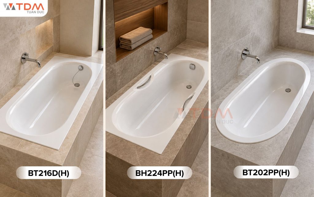 Bồn tắm xây âm sàn đa dạng mẫu mã chính hãng giá tốt tại TDM Tuấn Đức