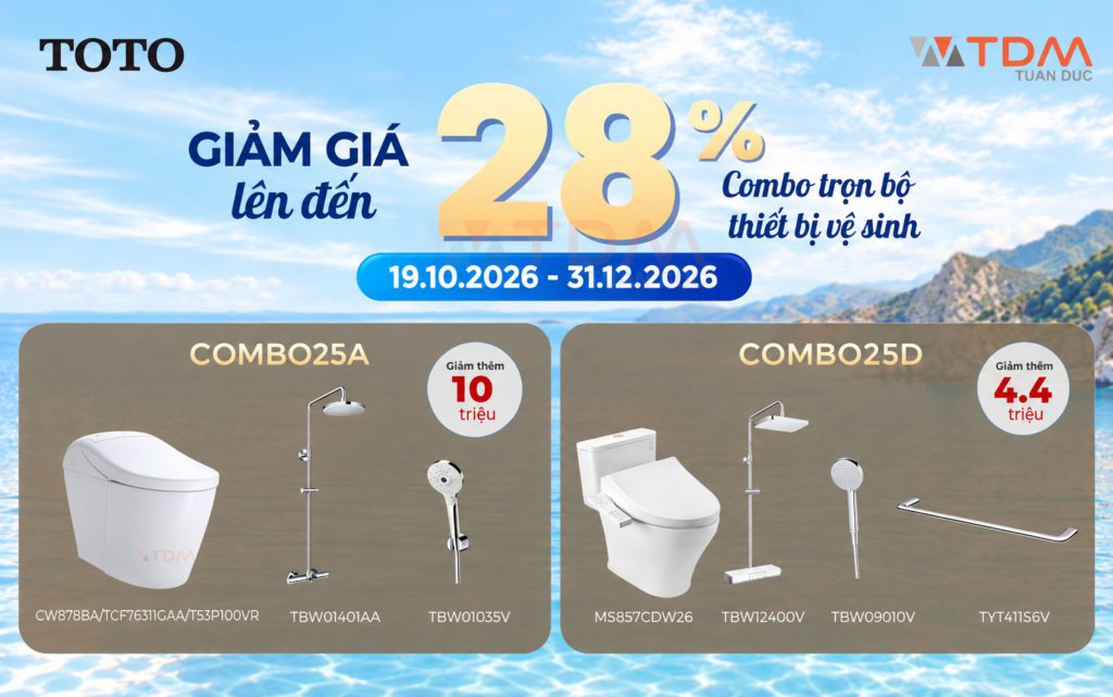 Giảm sâu lên đến 22% các dòng sen cây nhiệt độ, vòi lavabo, chậu lavabo, bệt vệ sinh tại TOTO Tuấn Đức