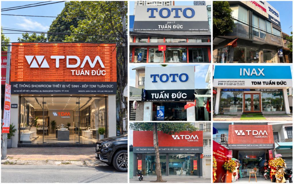 Hệ thống 7 Showroom thiết bị vệ sinh TDM Tuấn Đức tạo TP.HCM và Hà Nội
