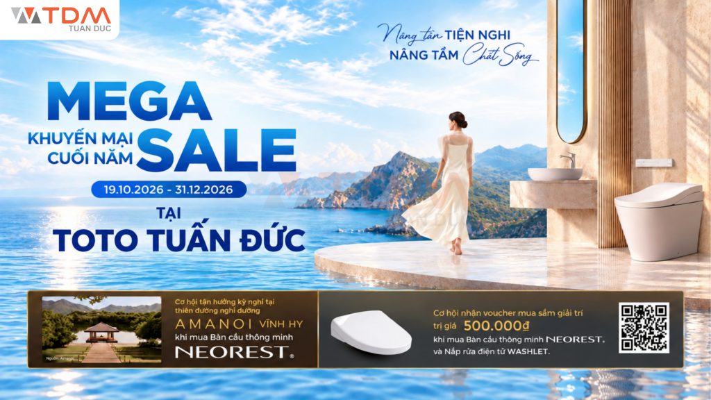 Khuyến mãi cuối năm Mega Sale TOTO 2026 ưu đãi lên đến 28% tại TOTO Tuấn Đức Bình Tân