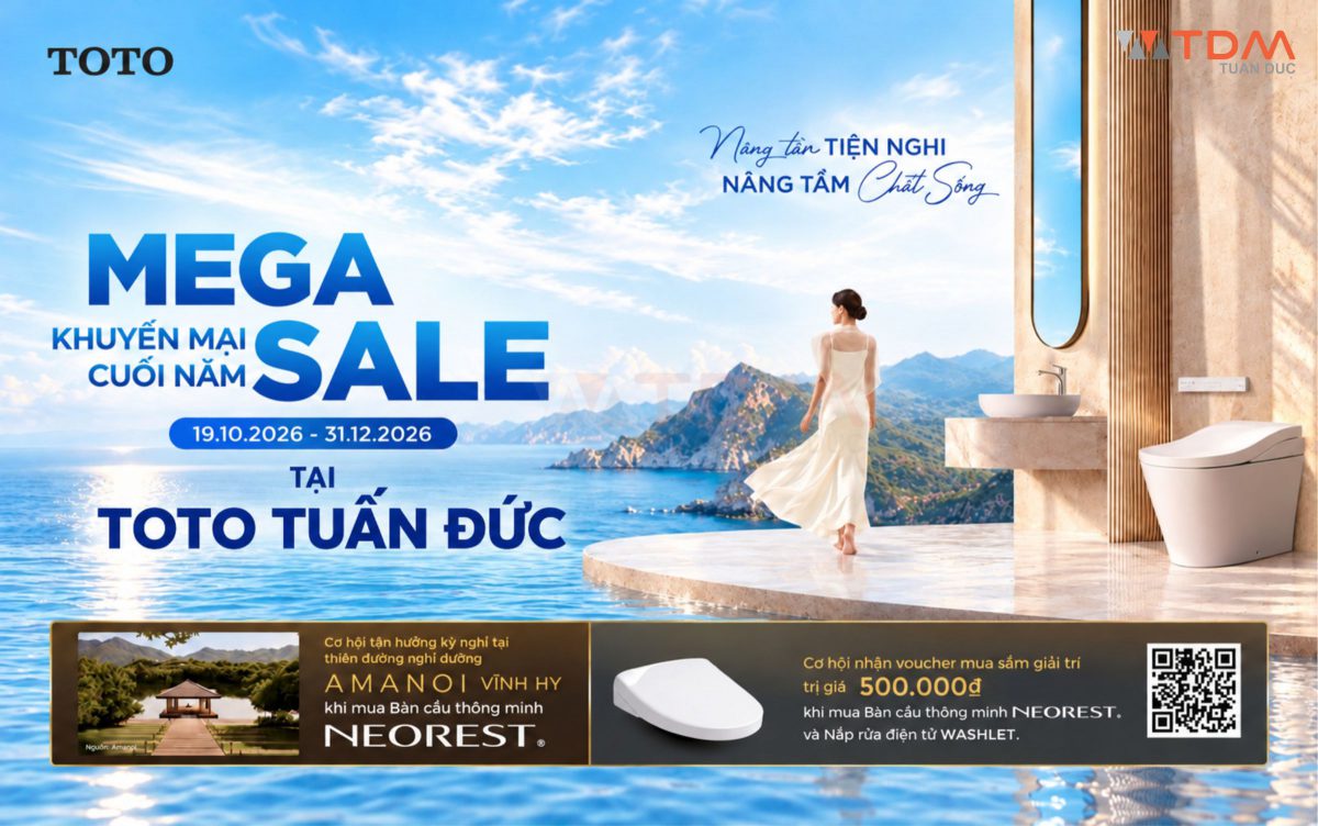 Khuyến mãi TOTO lớn nhất năm 2026: Ưu đãi lên đến 28% tại TOTO Tuấn Đức