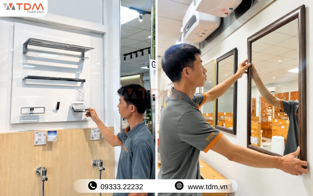Kỹ thuật TDM Tuấn Đức khảo sát và lắp đặt phụ kiện phòng tắm trên toàn quốc