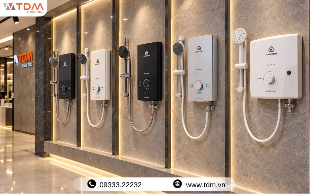 Máy nước nóng trực tiếp Ariston giá tốt tại TDM Tuấn Đức Vũng tàu
