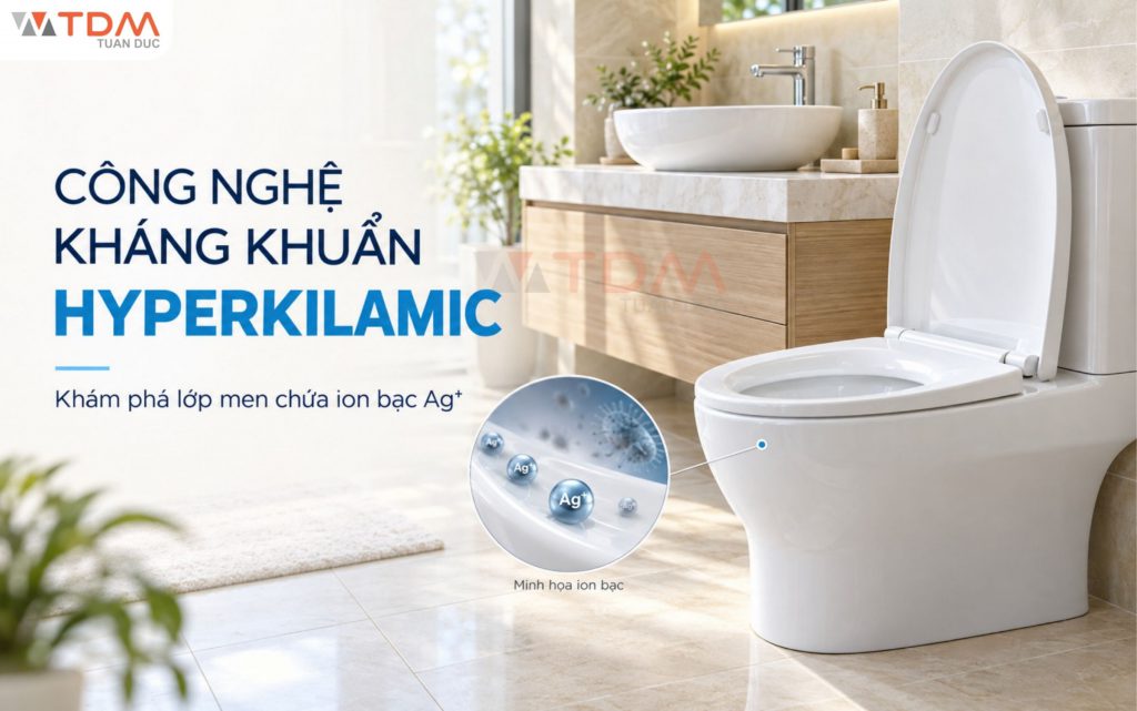 Sản phẩm sứ vệ sinh INAX tích hợp công nghệ kháng khuẩn Hyperkilamic giúp bảo vệ sức khỏe tối đa