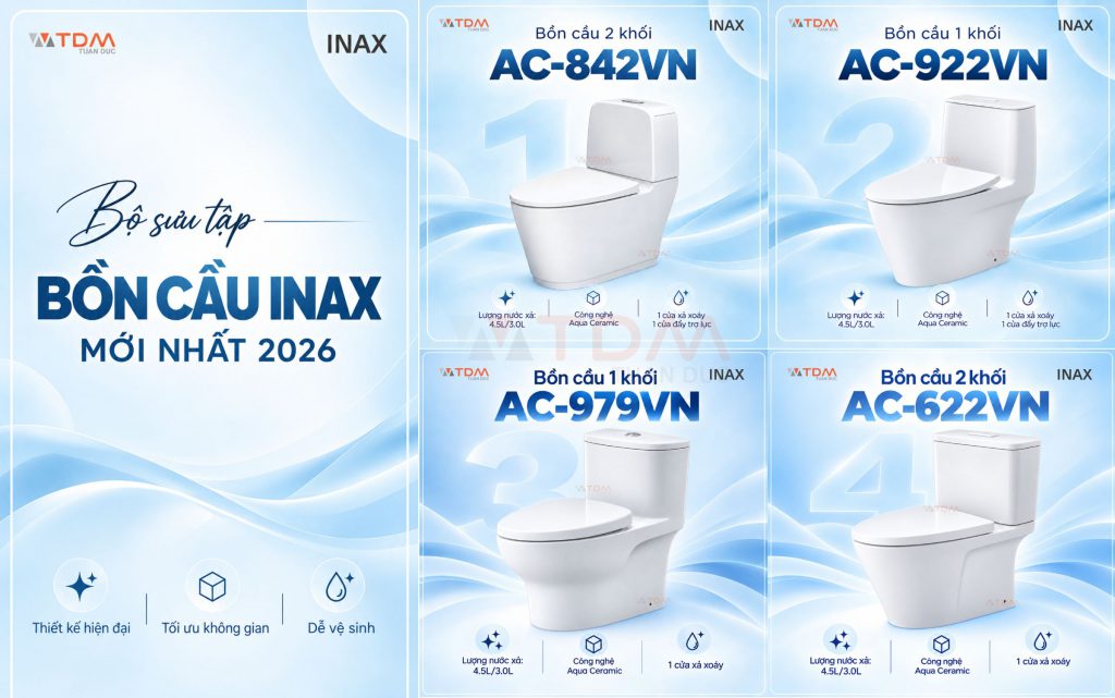 Top 4 mẫu bồn cầu INAX mới 2026 đáng mua nhất